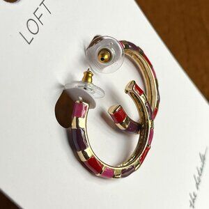 Loft pink and red enamel earrings NWT